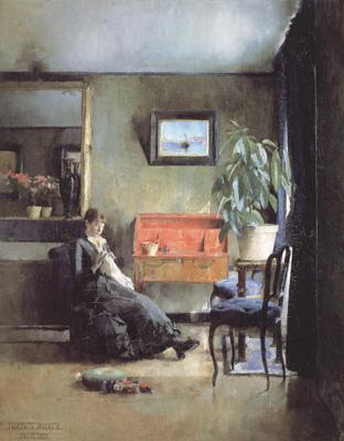 Harriet Backer Blue Interior (nn02) Sweden oil painting art